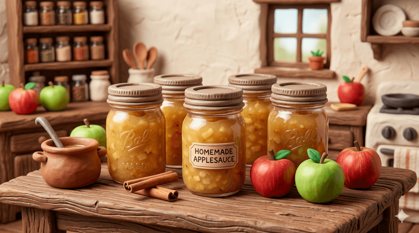 Canned Applesauce Recipe: How to Can Homemade Applesauce at Home with Water Bath Canning